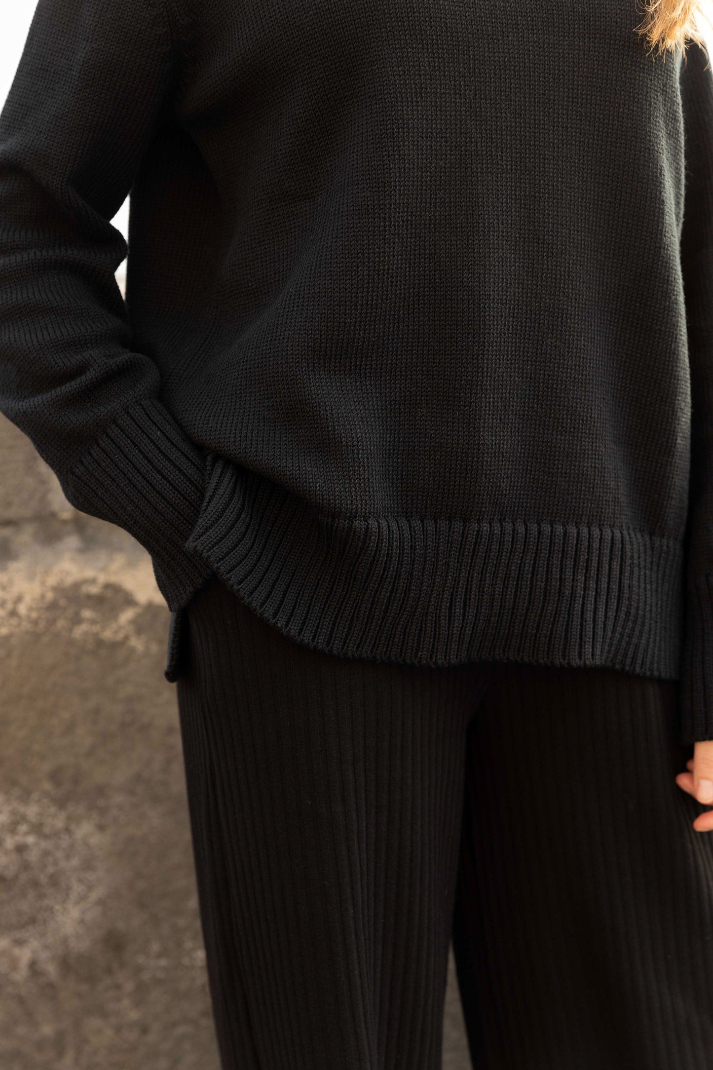 Marina 100% Merino Pullover Schwarz