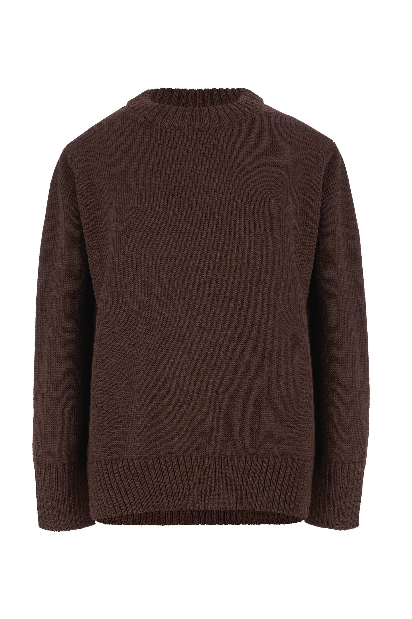 Marina Pullover aus 100 % Merinowolle, Schokolade