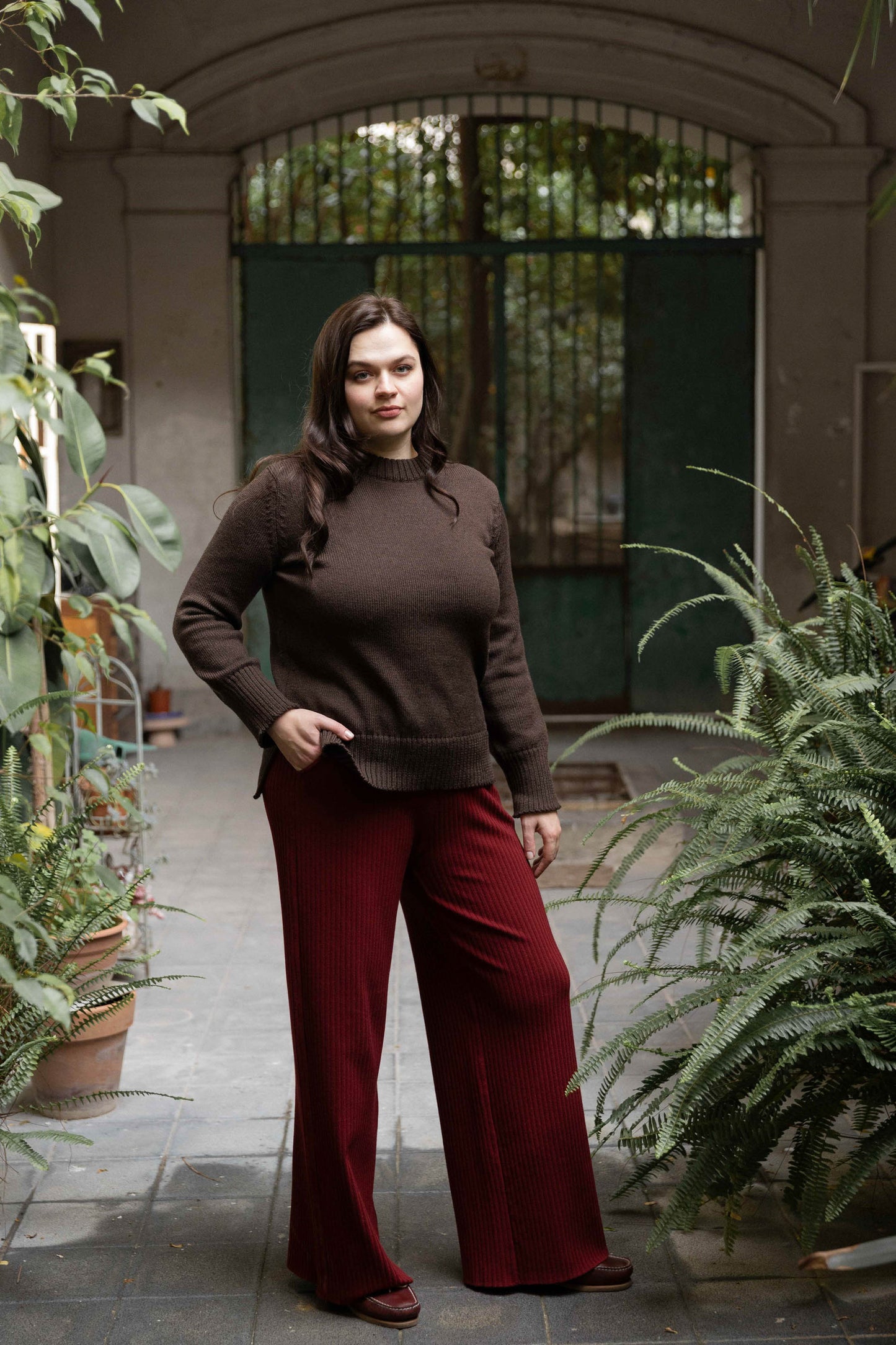 Marina Pullover aus 100 % Merinowolle, Schokolade