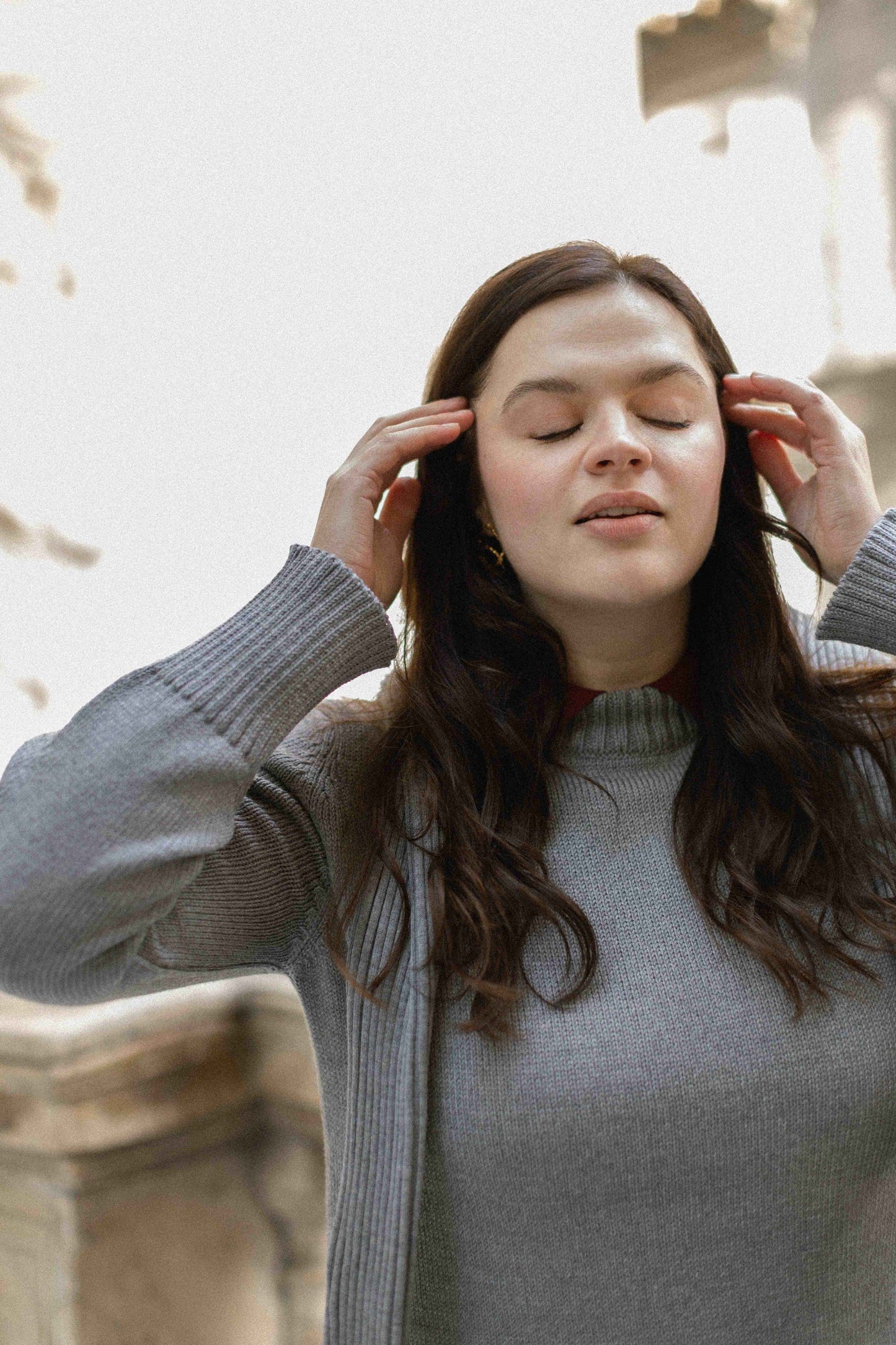 Marina 100% Merino Pullover Grau
