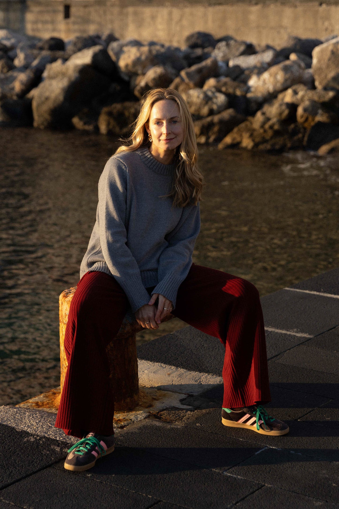 Marina 100% Merino Pullover Grau