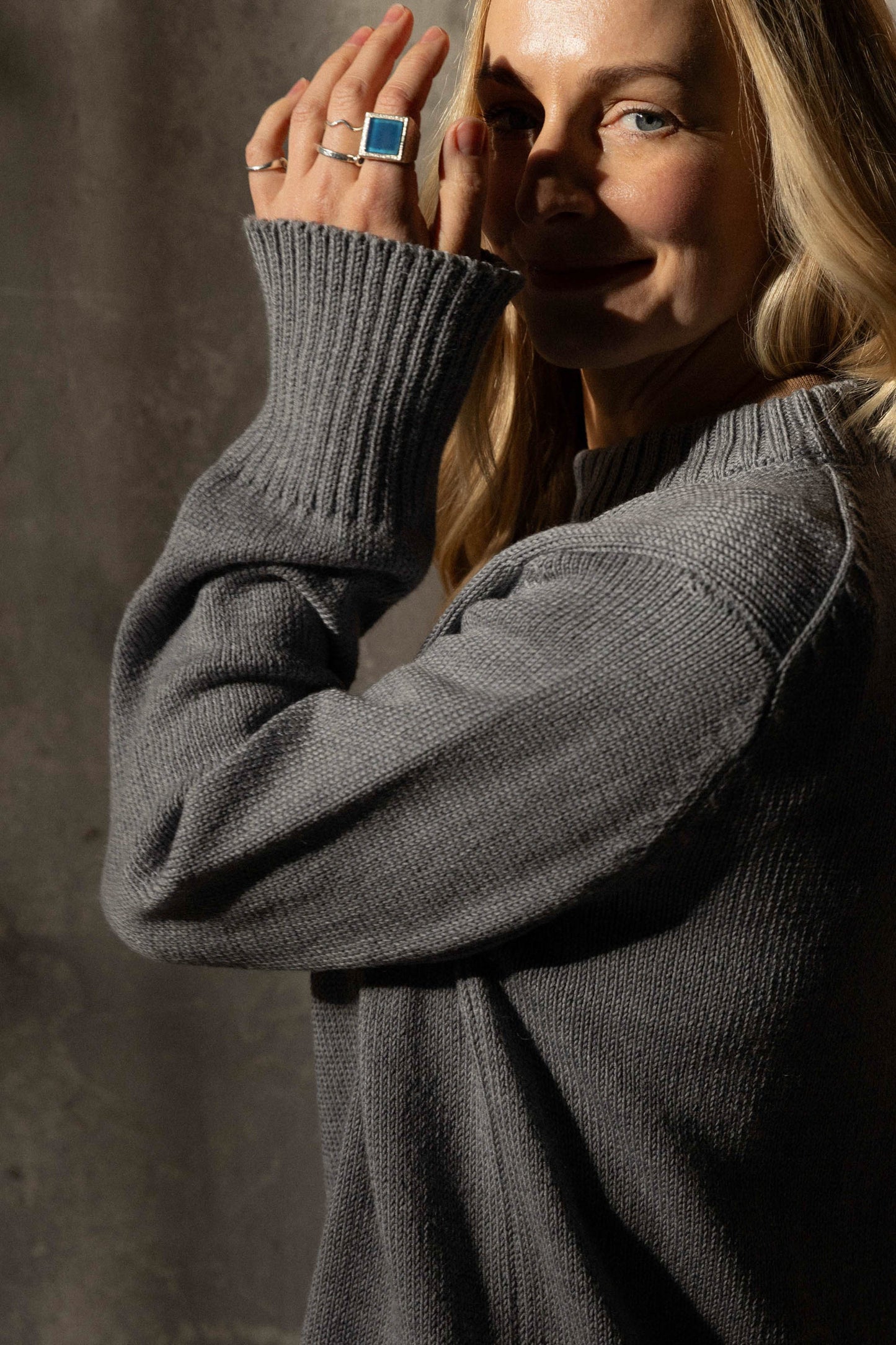 Marina 100% Merino Pullover Grau