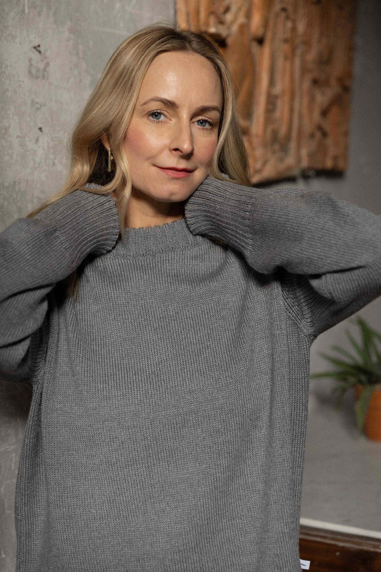 Marina 100% Merino Pullover Grau