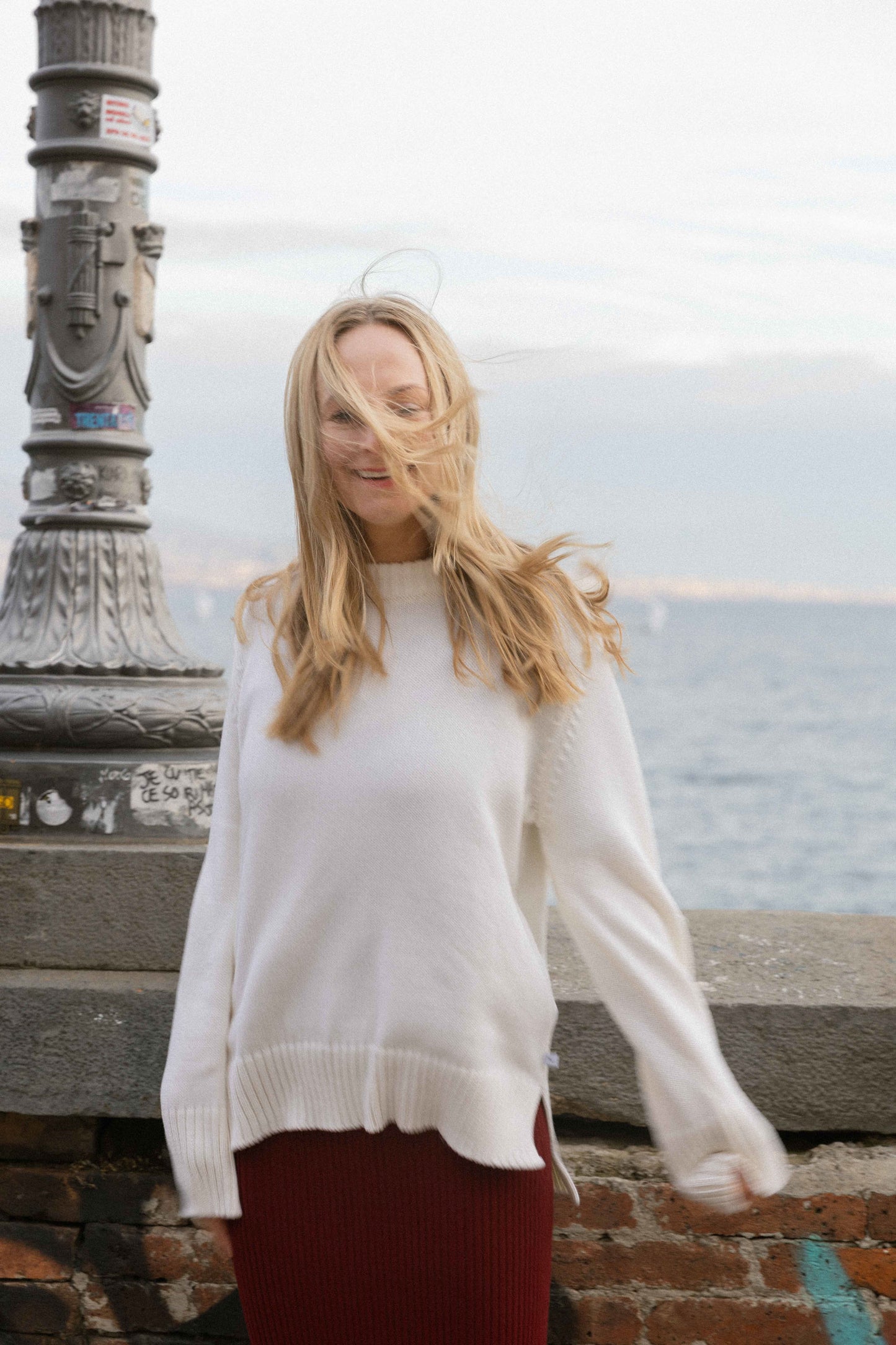 Marina 100% Merino Pullover Weiß
