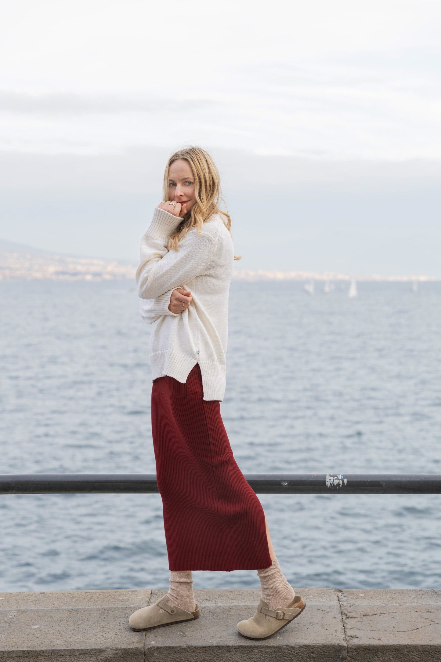 Marina 100% Merino Pullover Weiß