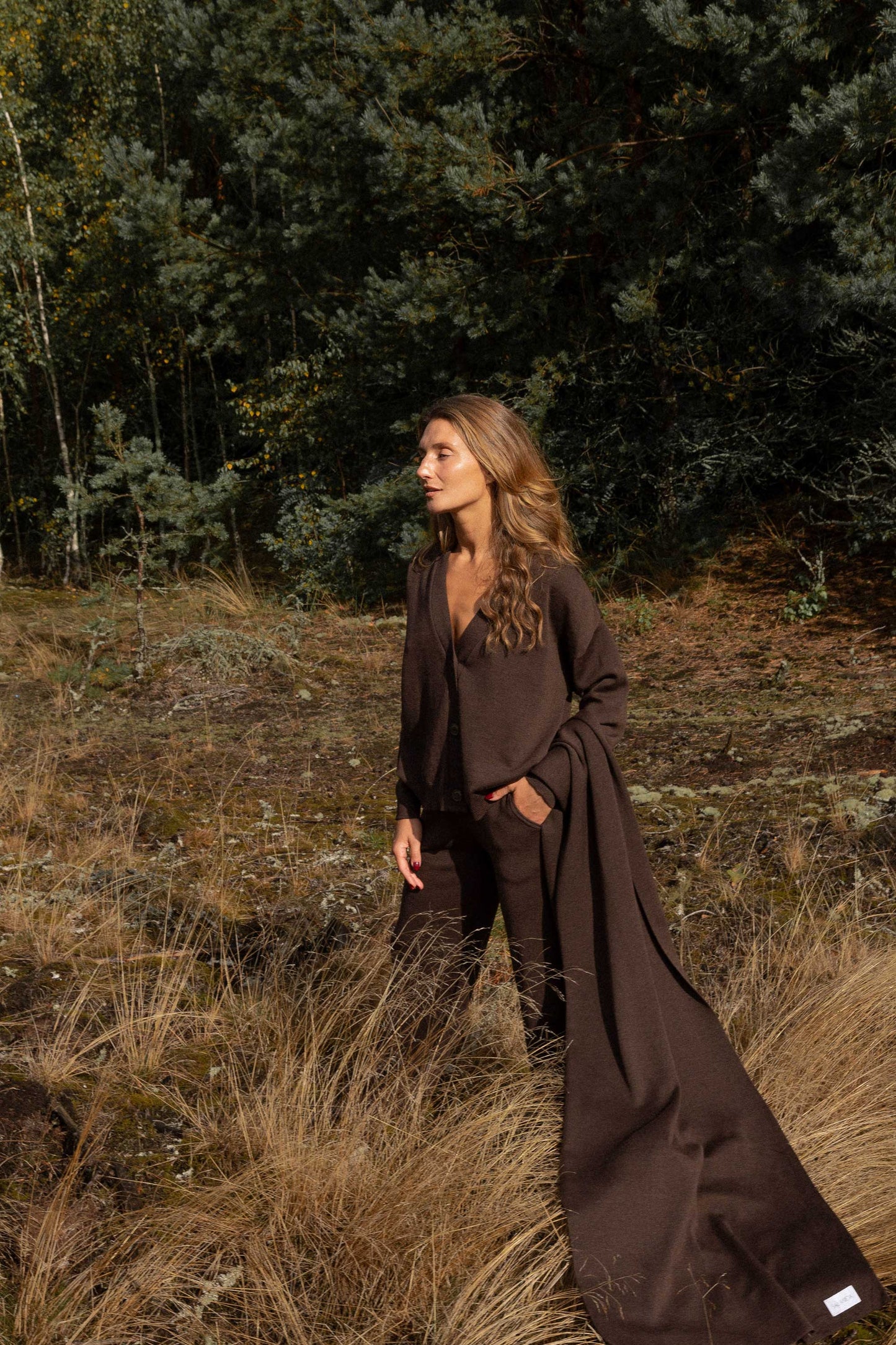 100 % Merino Wide Pants Chocolate