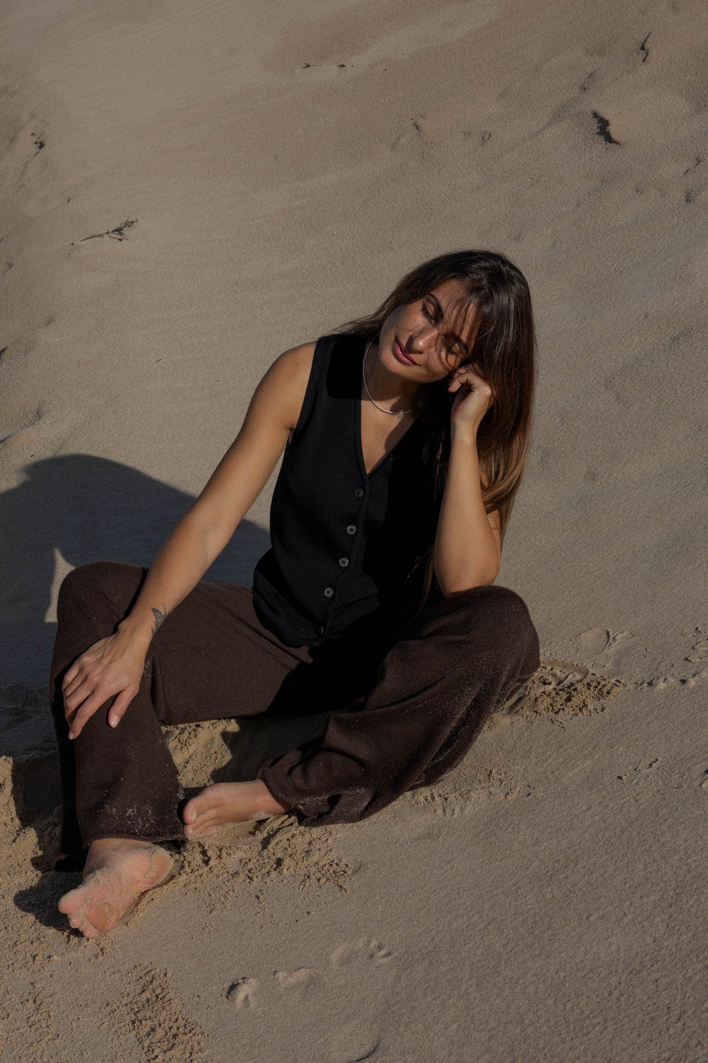 100 % Merino Wide Pants Chocolate