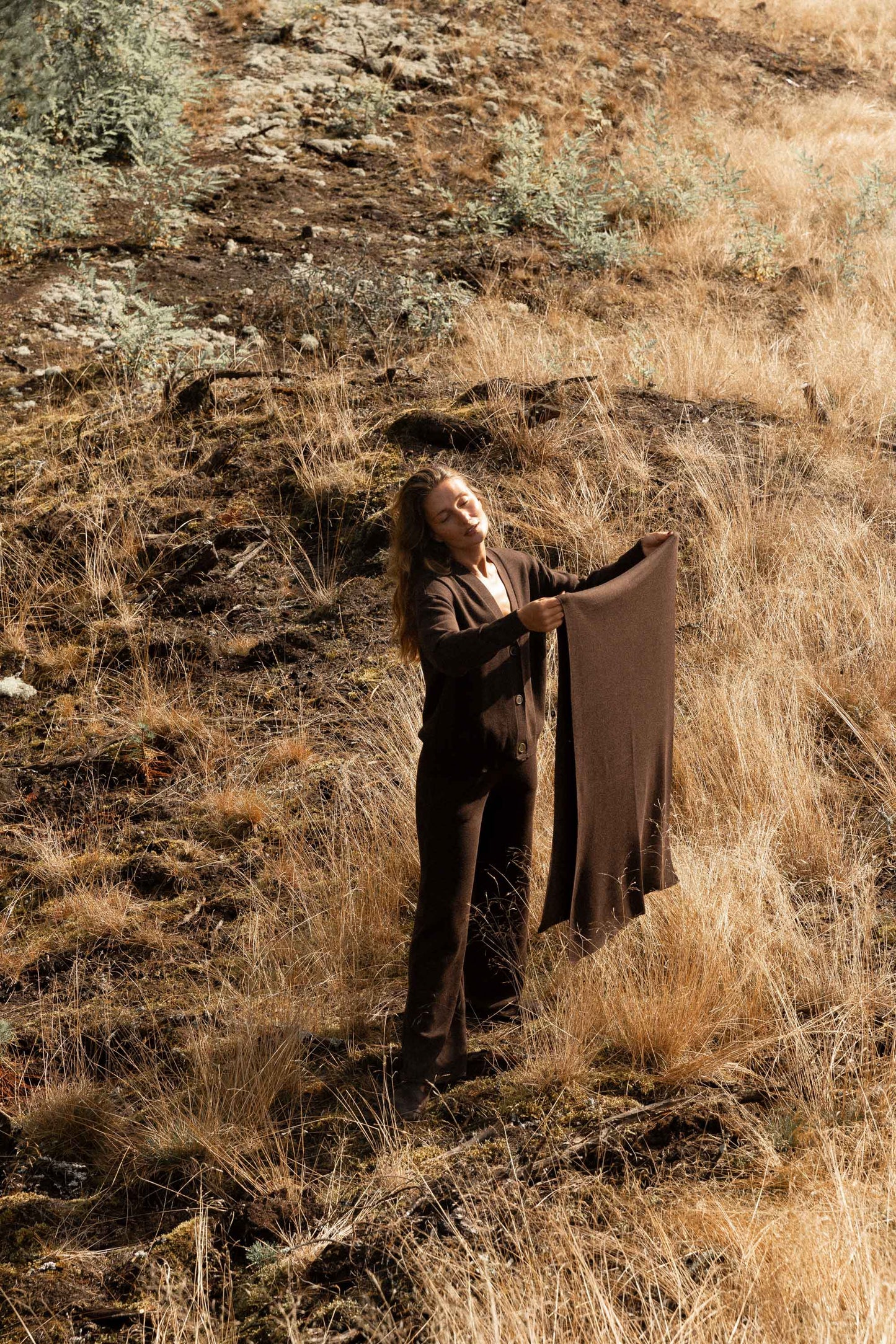 100 % Merino Wide Pants Chocolate