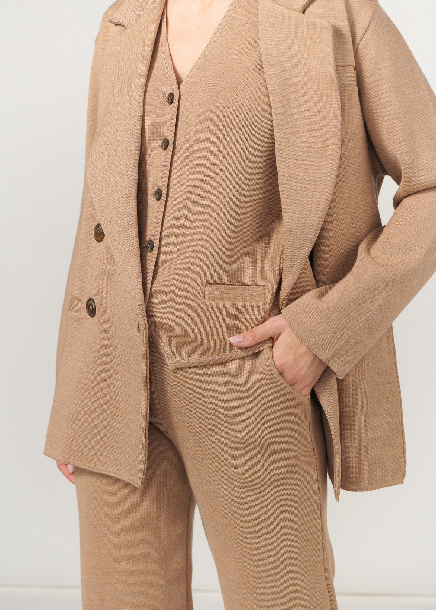Ora, Forza & Galante 100% Merino Co-ord in Beige