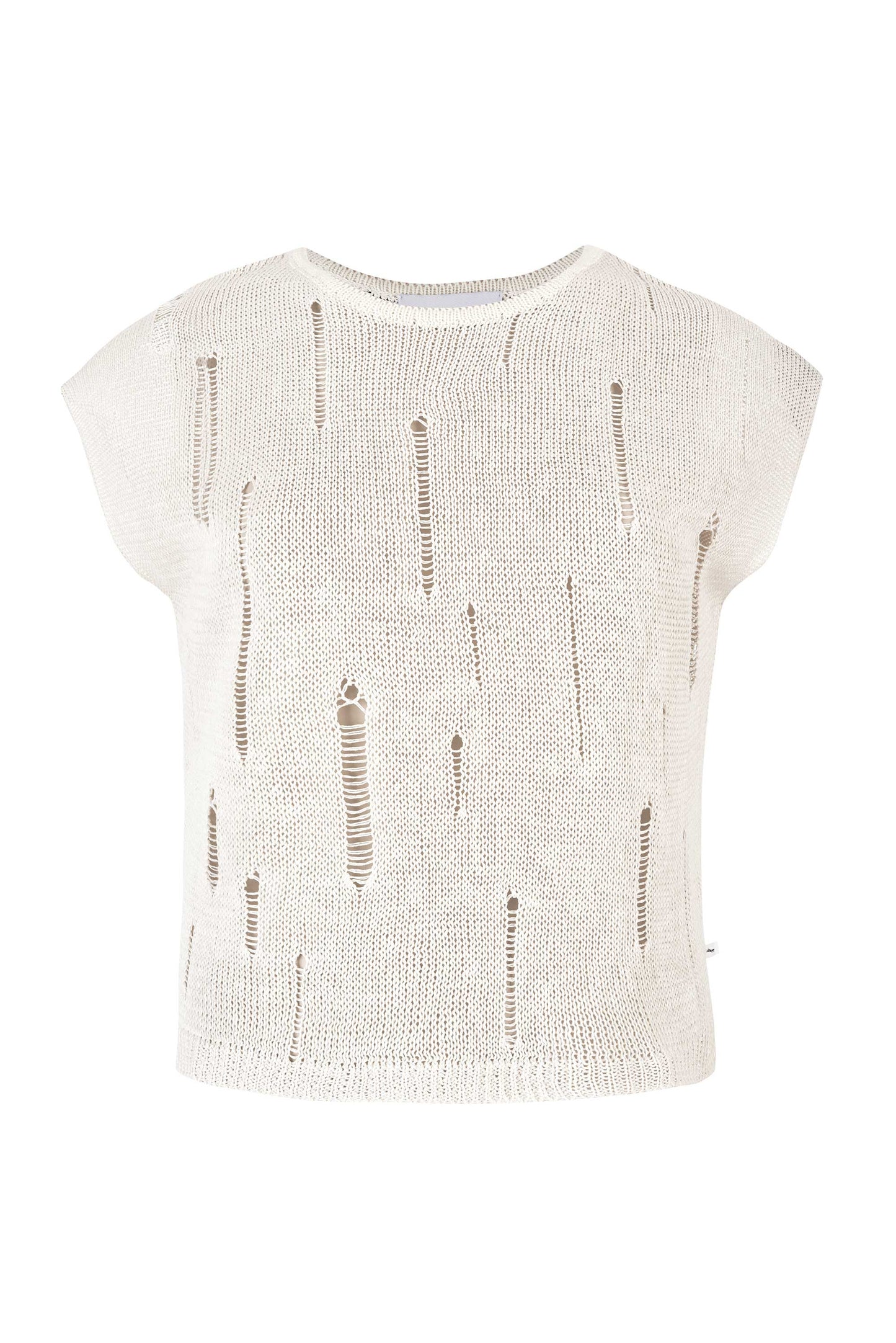 Terra Distressed Linen Top White