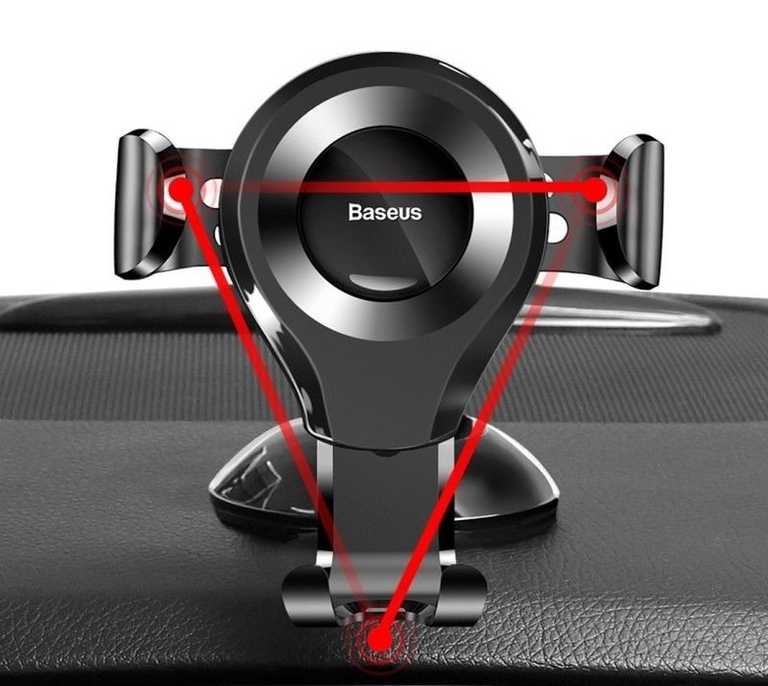 Baseus Automobilinis Telefono Laikiklis - Juodas/Raudonas Universalus