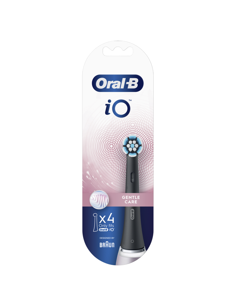Braun Gentle Care Antgaliai - Juodi 4 vnt. Jautrių Dantenų Priežiūrai