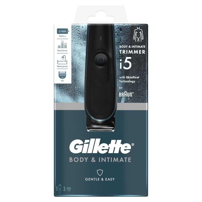 Gillette Body & Intimate i5 Kūno Plaukų Kirpiklis Vyrams - Belaidis Elektrinis Trimeris