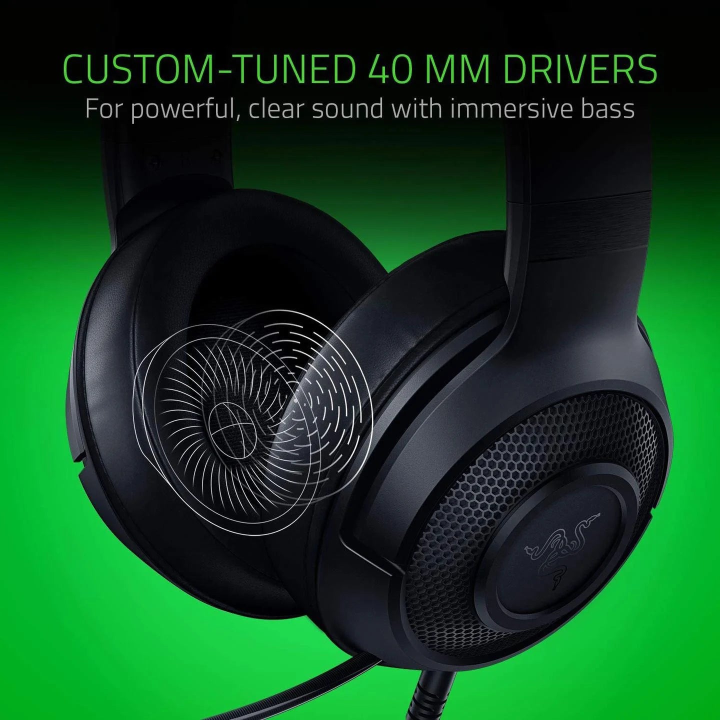Laidinės žaidimų ausinės Razer Kraken X Lite, juodos