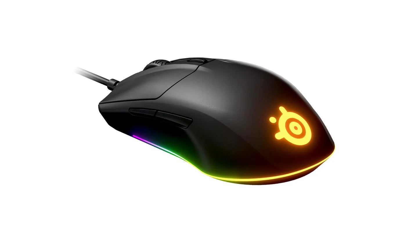 SteelSeries Rival 3 – laidinė žaidimų pelė, 8500 DPI, 3 zonų RGB apšvietimas, juoda