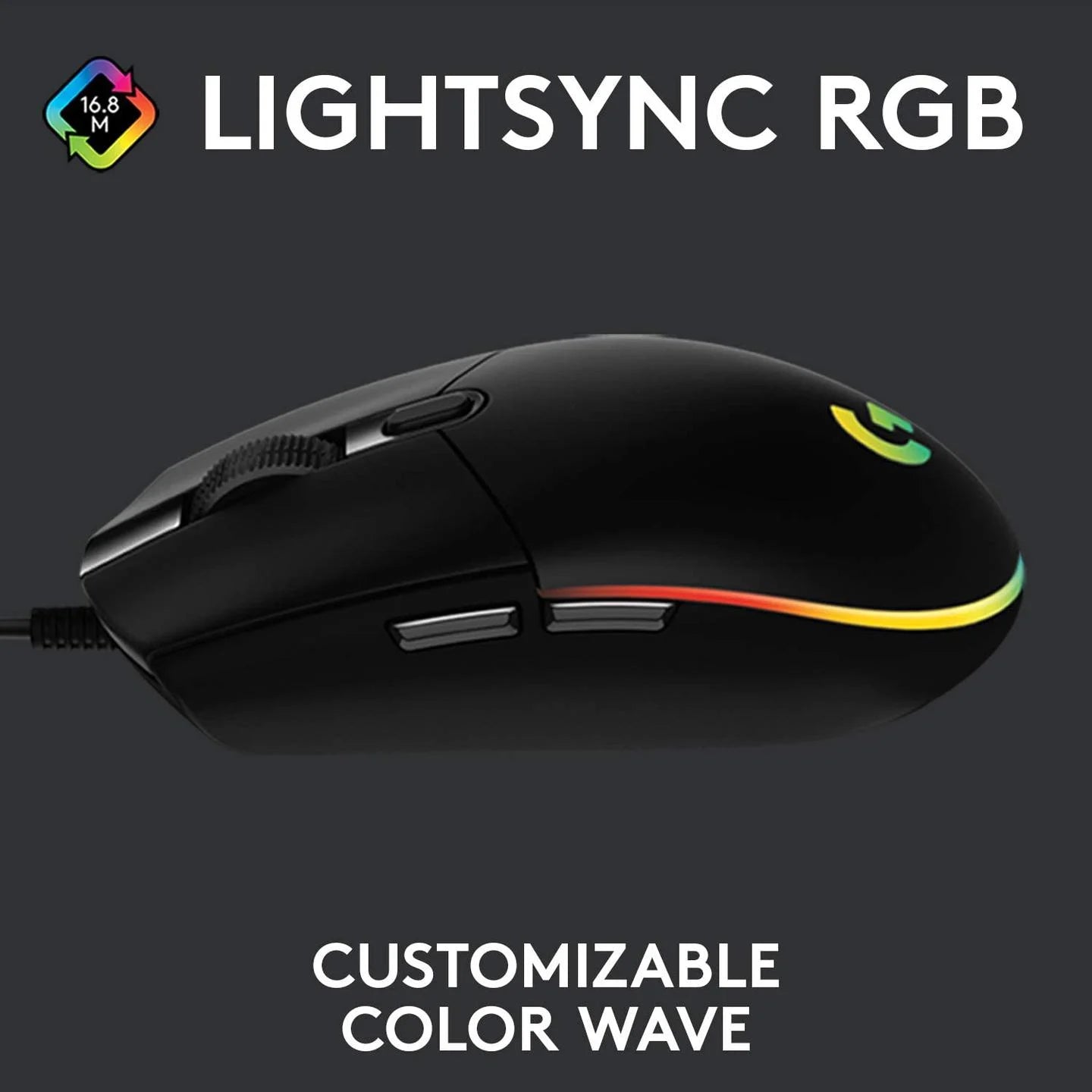 Žaidimų pelė Logitech G203 Lightsync, juoda