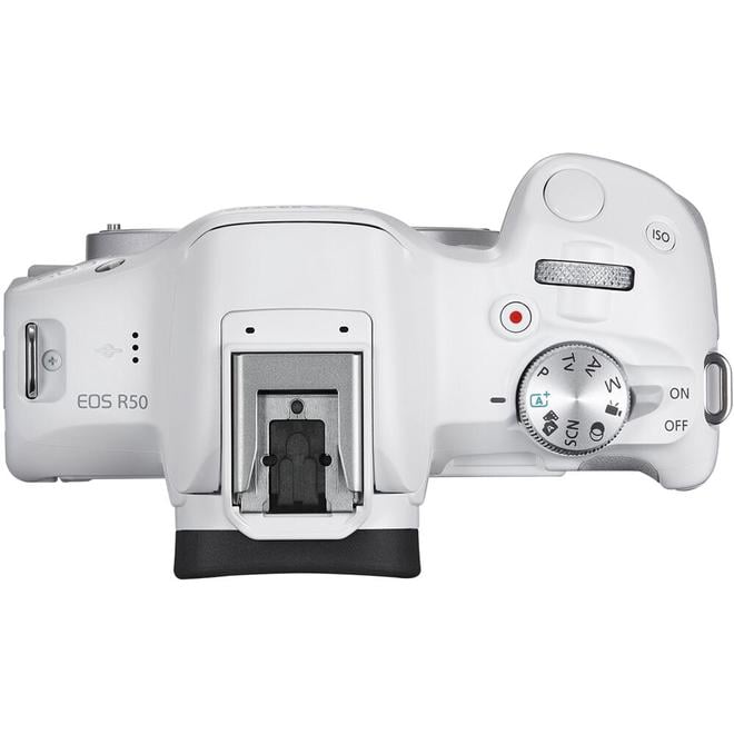 Canon EOS R50 bezspoguļkamera — 24,2 MP APS-C + RF-S 18–45 mm objektīvs