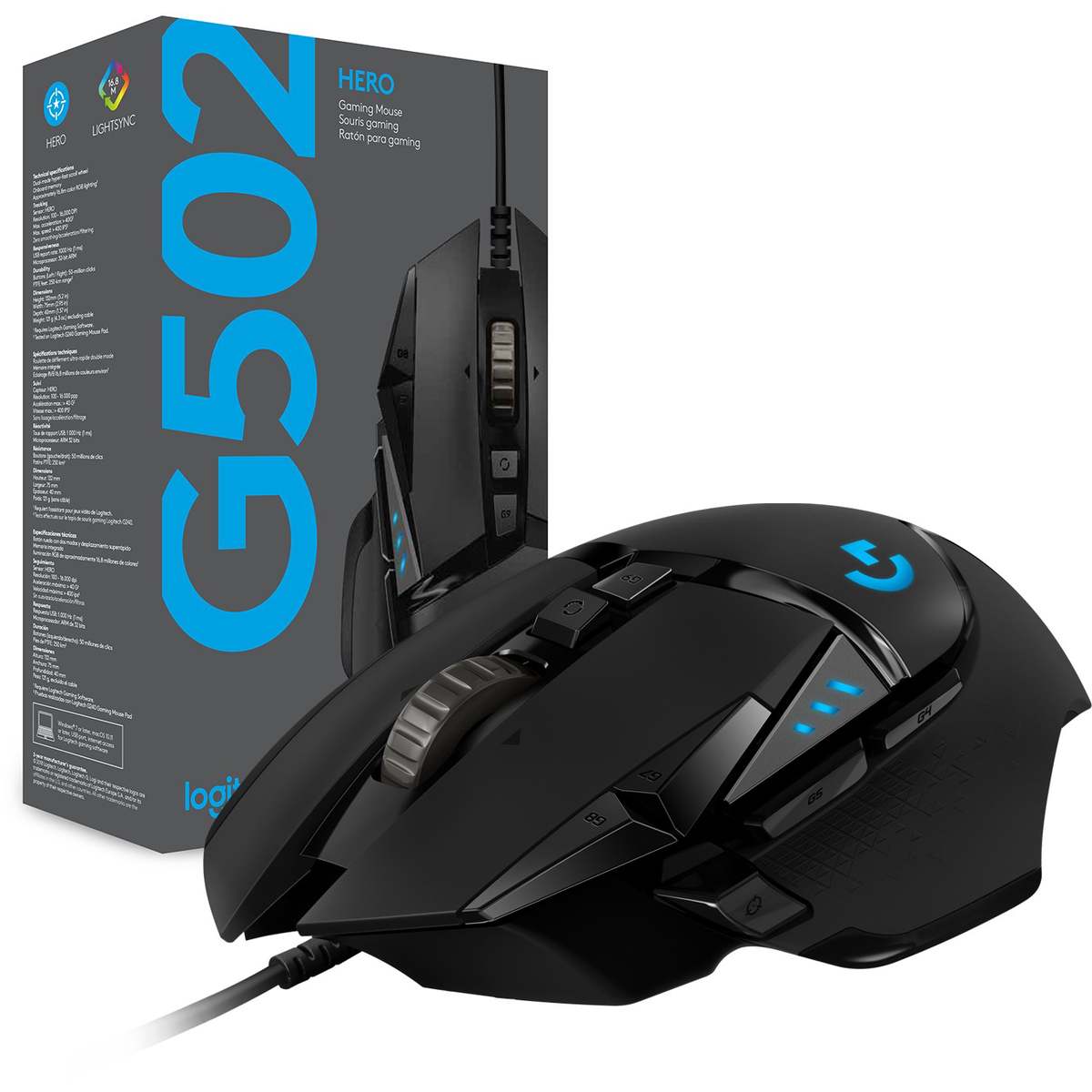Logitech G502 Hero Žaidimų Pelė – Legendinė Tikslumo Galia 🔹 Tobula kontrolė kiekvienam žaidėjui