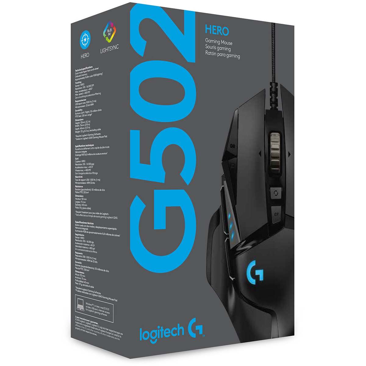 Logitech G502 Hero Žaidimų Pelė – Legendinė Tikslumo Galia 🔹 Tobula kontrolė kiekvienam žaidėjui