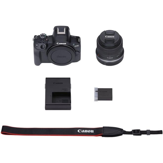 Canon EOS R50 sistēmas kamera + RF-S 18-45mm f/4.5-6.3 IS STM