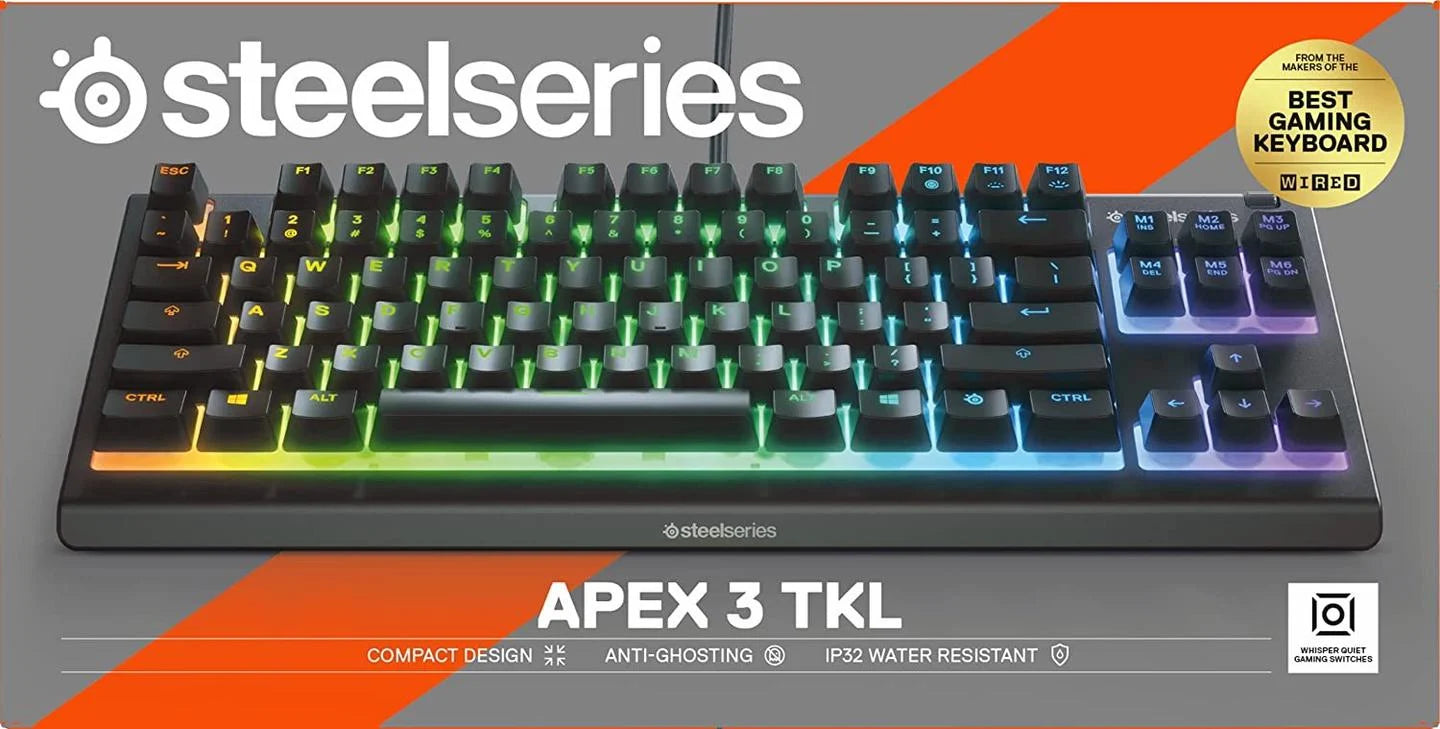 Klaviatūra SteelSeries Apex 3 TKL, EN (US), juoda