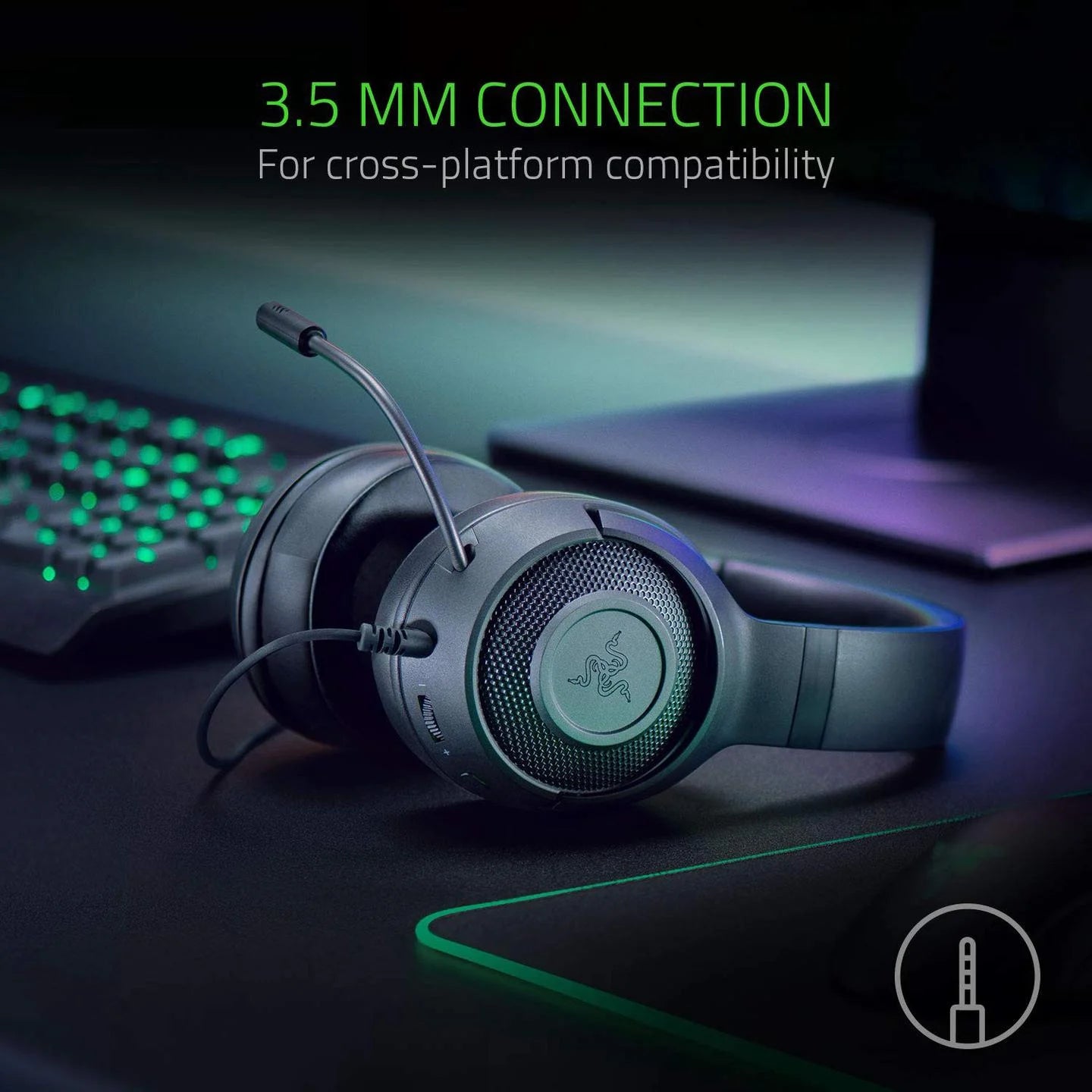 Laidinės žaidimų ausinės Razer Kraken X Lite, juodos