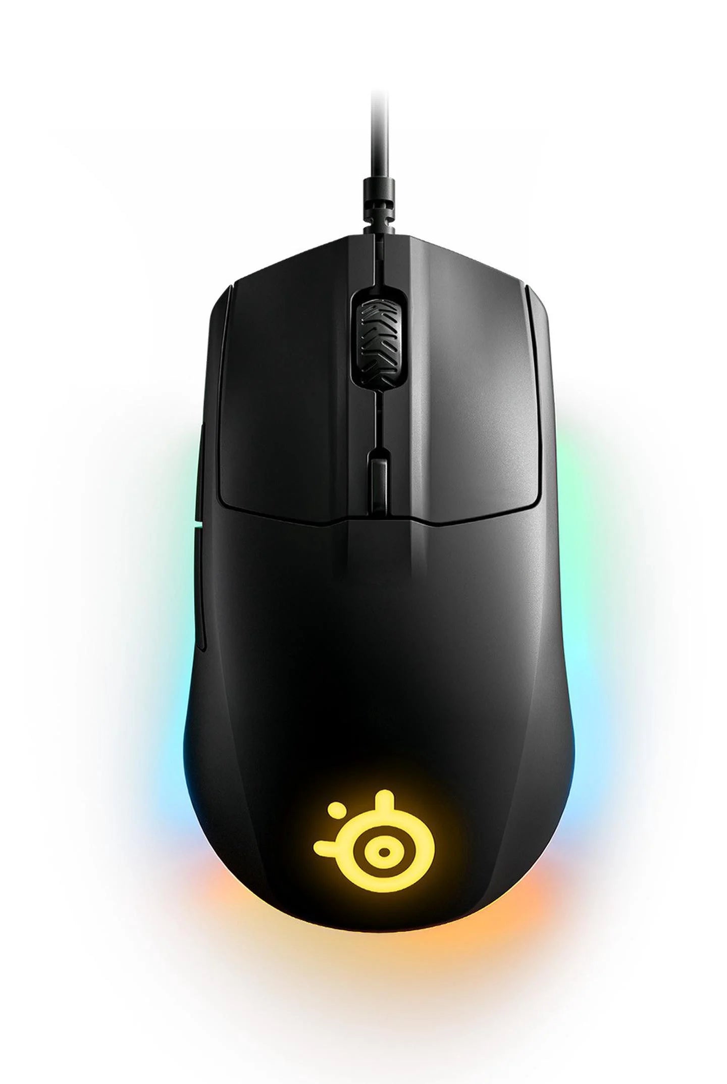 SteelSeries Rival 3 – laidinė žaidimų pelė, 8500 DPI, 3 zonų RGB apšvietimas, juoda