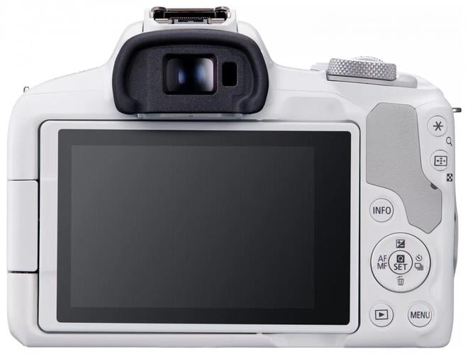 Canon EOS R50 bezspoguļkamera — 24,2 MP APS-C + RF-S 18–45 mm objektīvs