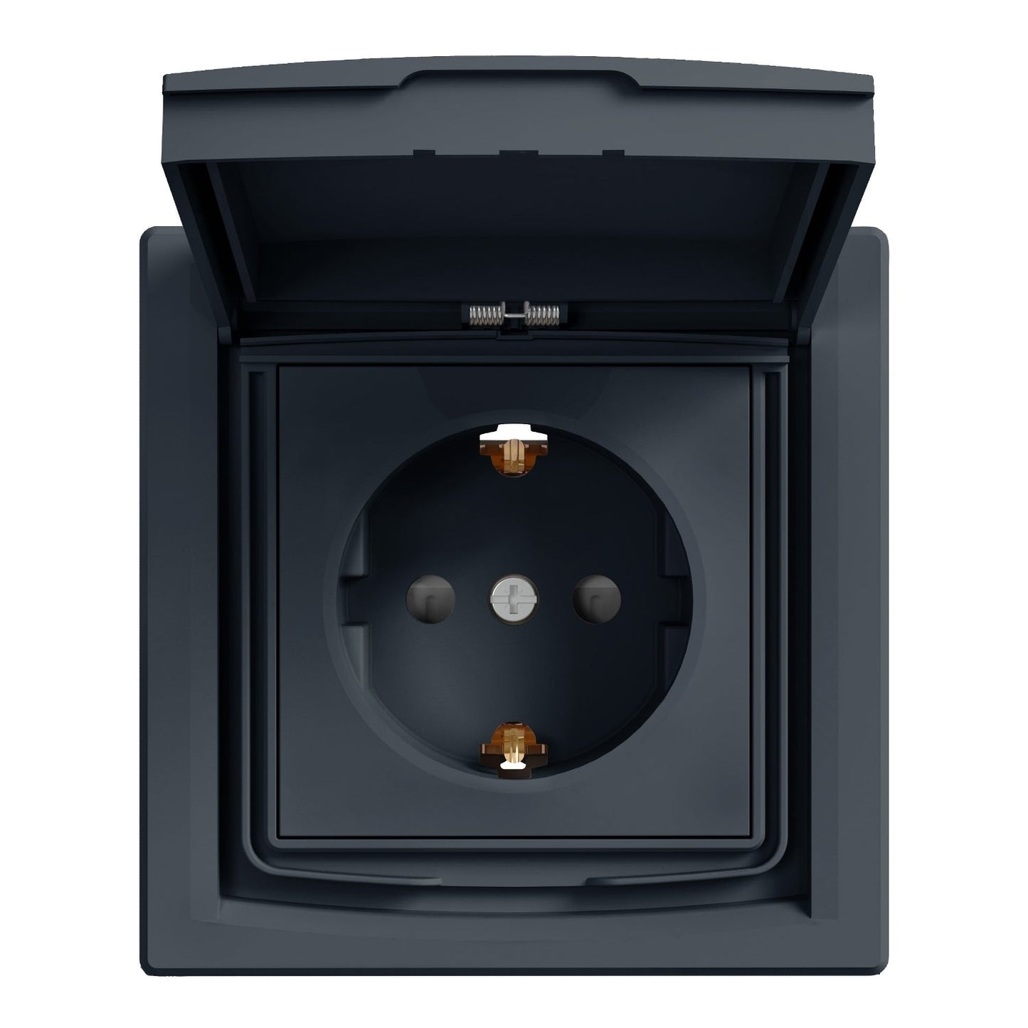 EPH3100371 Asfora - single socket outlet with side earth and shutters, IP44, anthracite