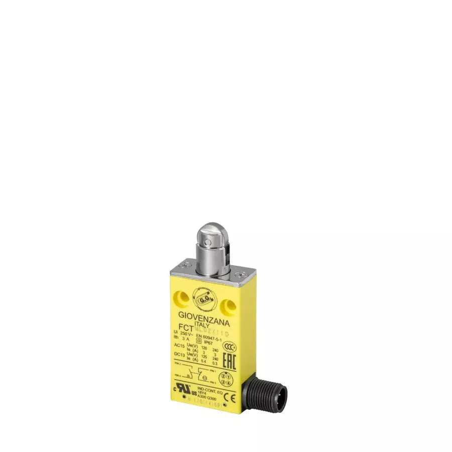 FCTML02Z11D Giovenzana Vorverdrahteter thermoplastischer Endschalter, DIN-Löcher - M12