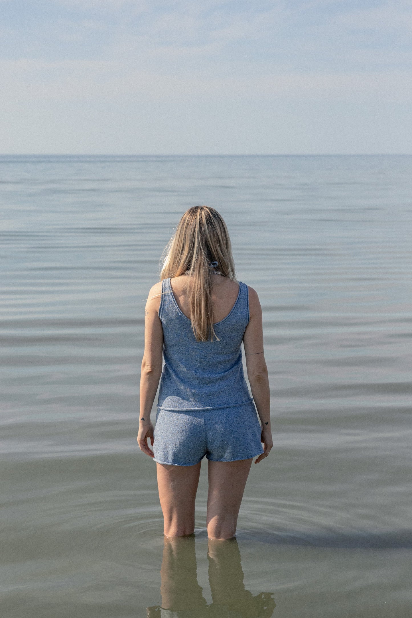 Set aus Tanktop und Shorts Sabbia Hellblau