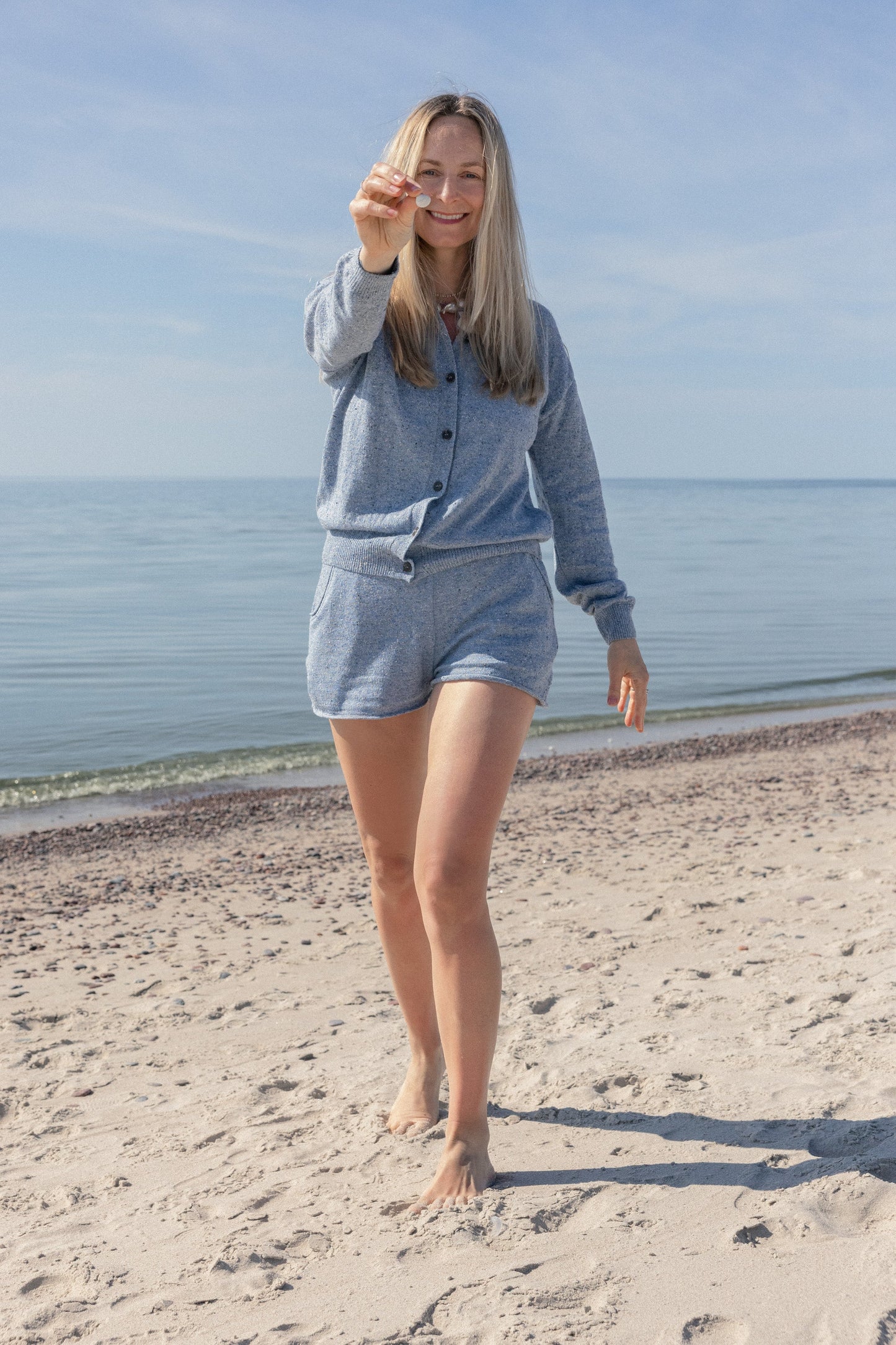 Sabbia Strickjacke Hellblau