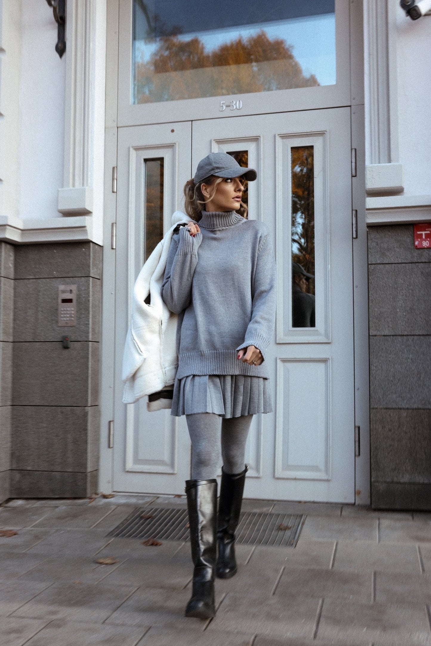 Morbido Rollkragenpullover 100% Merino Grau