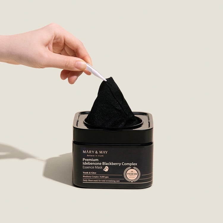 Mary&May Premium Idebenon Blackberry Complex Essence Mask - Tuchmasken-Set | 20 Stück
