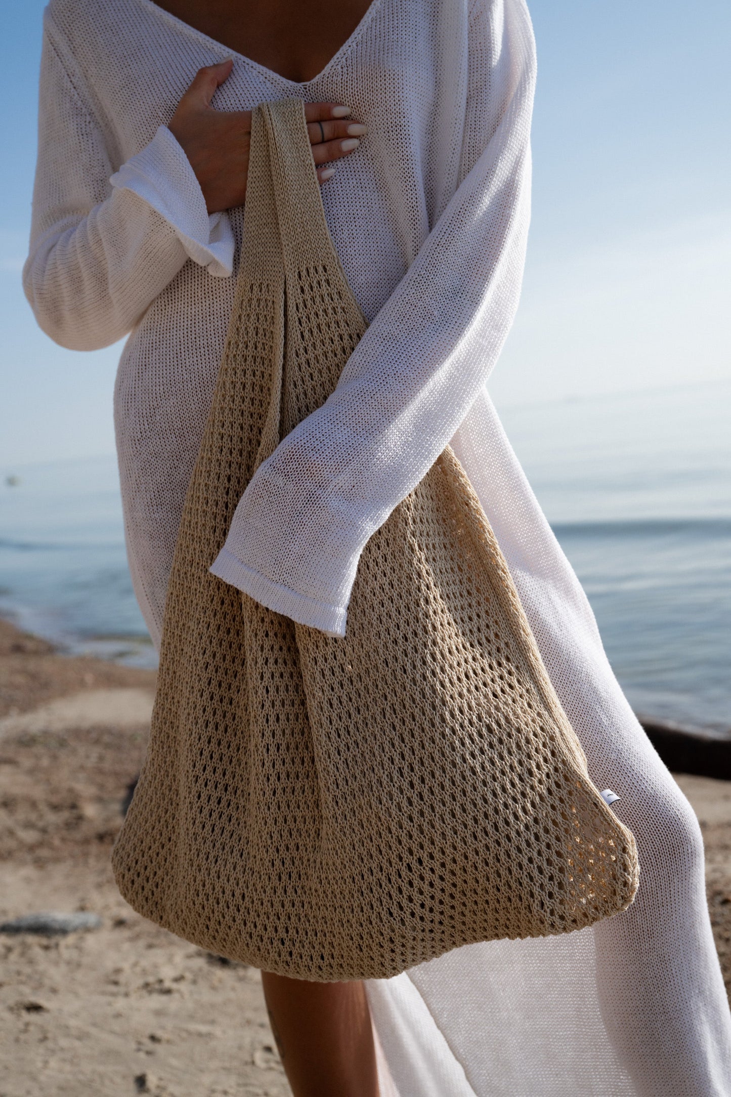 Mare 100% Leinen Sommertasche Sand