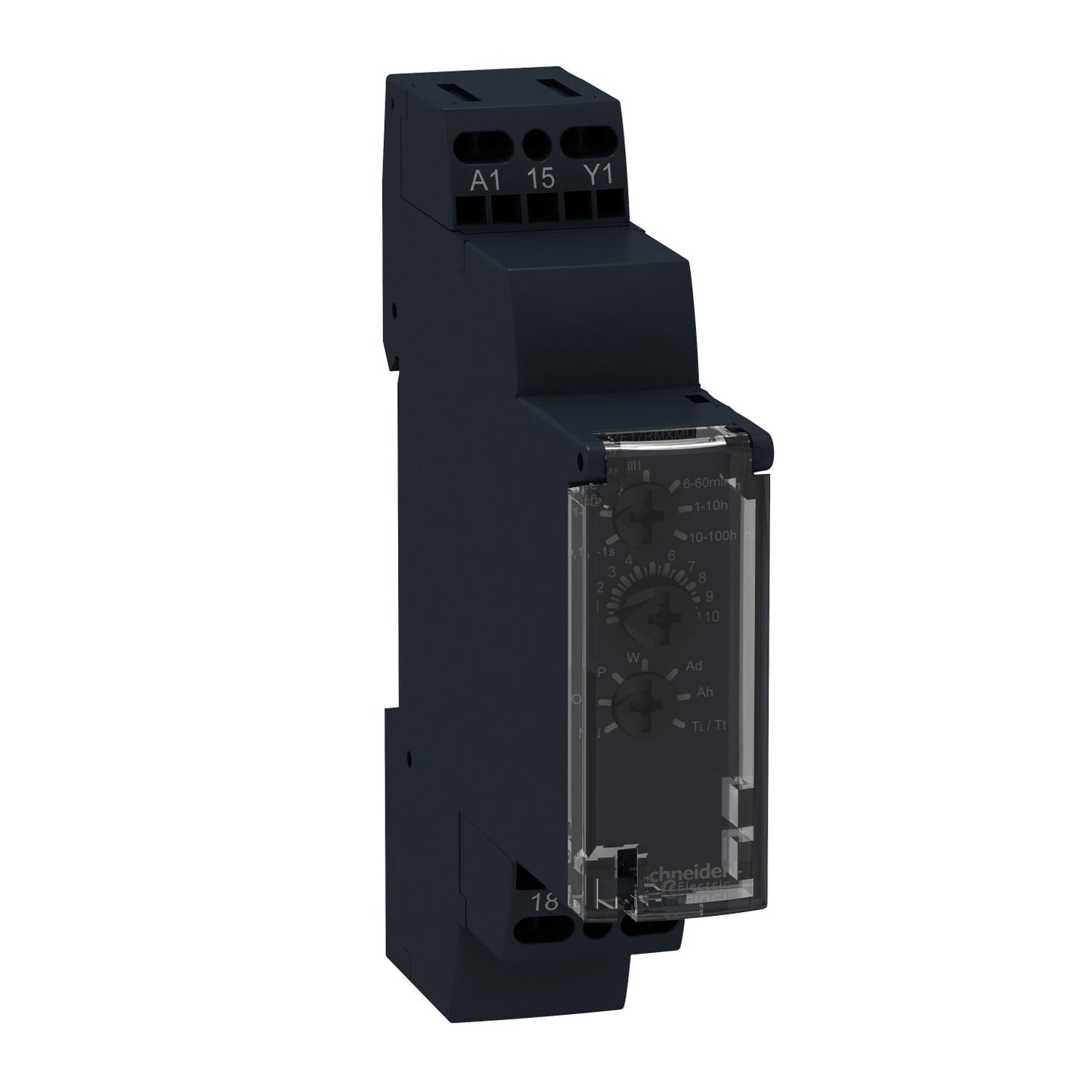 RE17RMXMU Harmony, Modular timing relay, 8 A, 1 CO, 1 s..100 h, multifunction, 24 V DC / 24...240 V AC/DC
