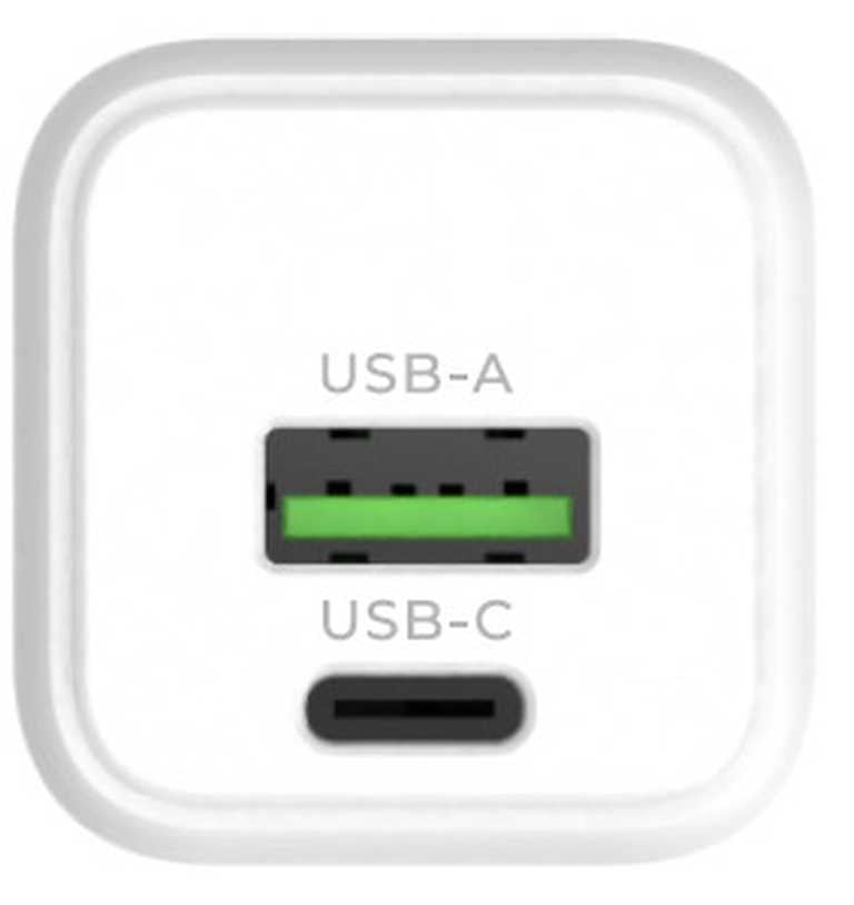 ⚡ Standarta GT-MJ65 tālruņa lādētājs 30W balts - USB + USB-C | Ātrā uzlāde | Kompakts