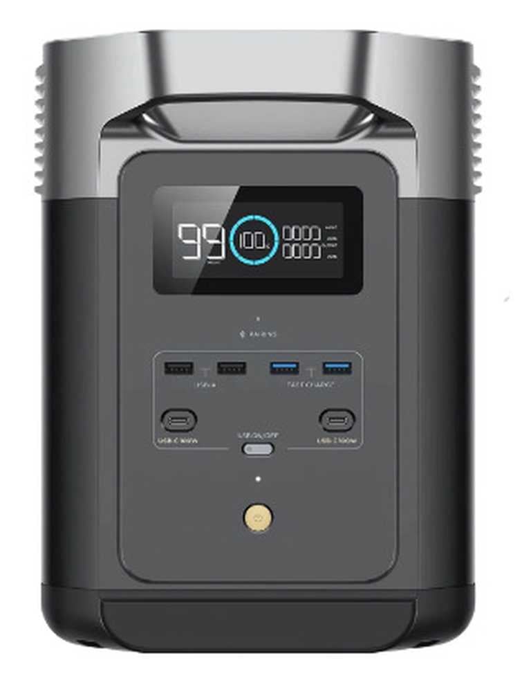 ⚡ EcoFlow Delta 2 barošanas stacija 204000 mAh pelēka - 1024 Wh | 4 maiņstrāvas kontaktligzdas | LiFePO4 | 1,3 h uzlāde