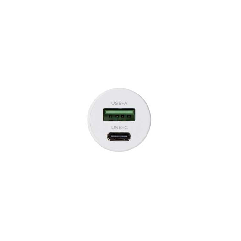 🚗 Standarta GT-ZJ21 automašīnas lādētājs 20W balts - USB + USB-C | Ātra uzlāde | Kompakts