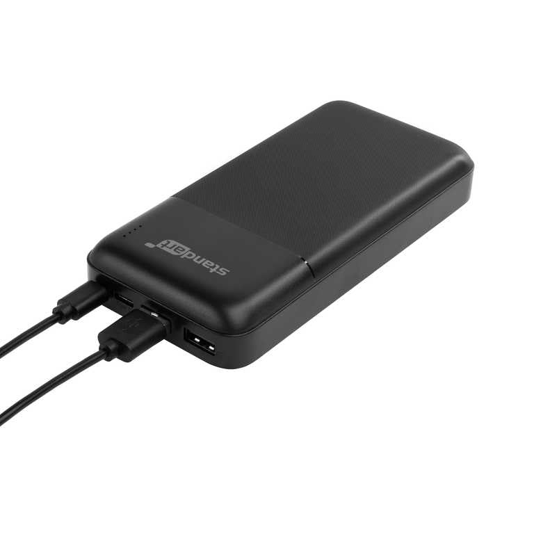 🔋 Standart PB68 Power Bank 20000 mAh 10W Melns - Personīgā strāvas kontaktligzda | 4 porti | LED indikators