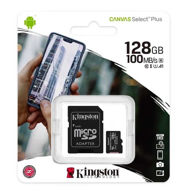 💾 Kingston Canvas Select Plus 256GB MicroSD - 100MB/s | A1 klase | Android optimizēta | Ar SD adapteri