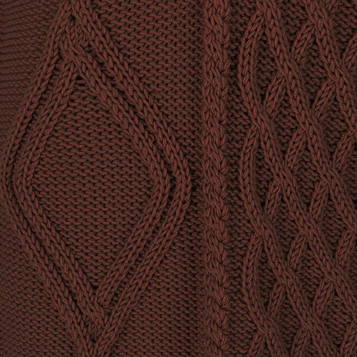 Nonna Zopfmusterpullover aus 100 % Merinowolle Schokolade