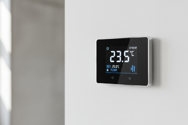 Termostatai grindų šildymui su programavimu. DEVI, ICMA, Auraton. Taupo energiją, greitas pristatymas