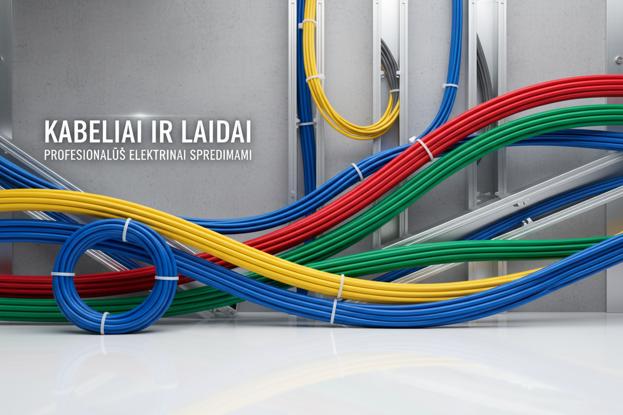 Elektros kabeliai, LED juostos, ilgintuvai ir kabelių kopečios. Kokybiški produktai elektros instaliacijai. Greitas pristatymas Lietuvoje.