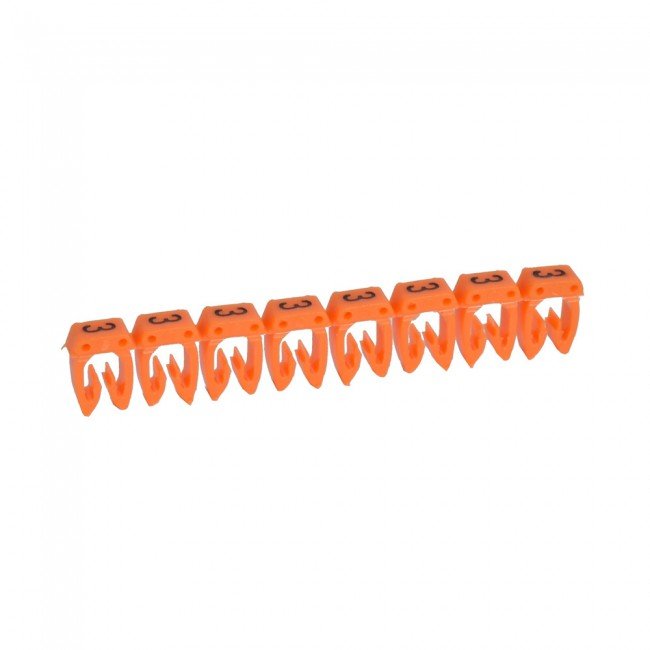 038213 Legrand Marker “3” for wiring 0,5-1,5mm², orange - set of 30
