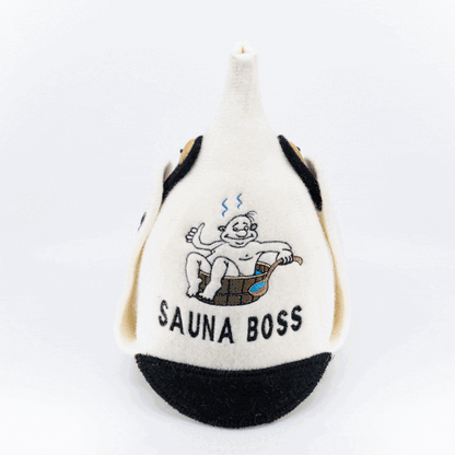 Sauna Hat ‘Sauna Boss’ 100% Wool