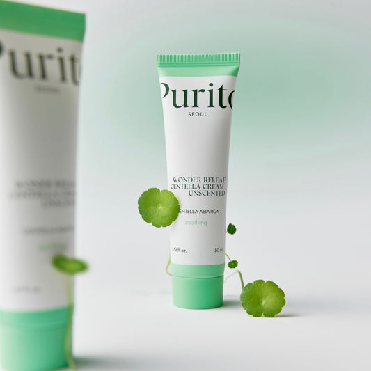 PURITO SEOUL Wonder Releaf Centella Cream Unscented - Bekvapis Raminantis Kremas su Centele 50ml