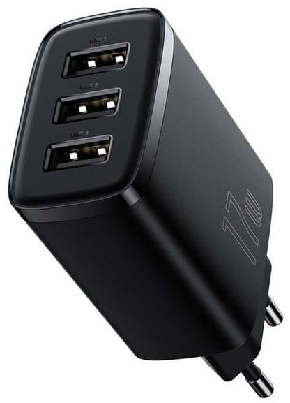 Įkroviklis Baseus CCXJ020101, 3 x USB, juoda