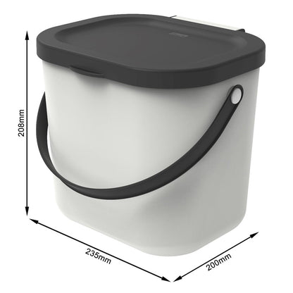 Kosz do segregacji Rotho, 6 l, biały/szary
