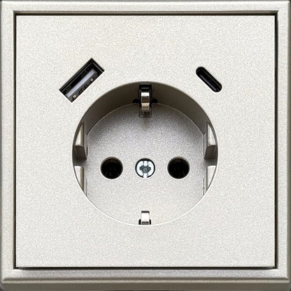 Gniazdo i ładowarka USB A+C LIREGUS MODERN, szampan